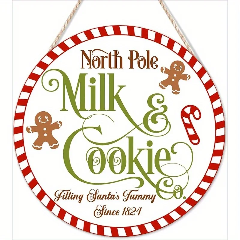 2D Flat, Rustic Wooden Christmas Sign 