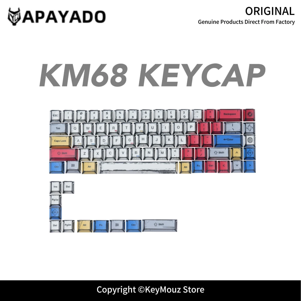 KM68 PBT Keycaps Five-Sided Dye-Sublimation Custom Keycap Set for 61-68 Keys Mechanical Magnetic Switch Keyboard