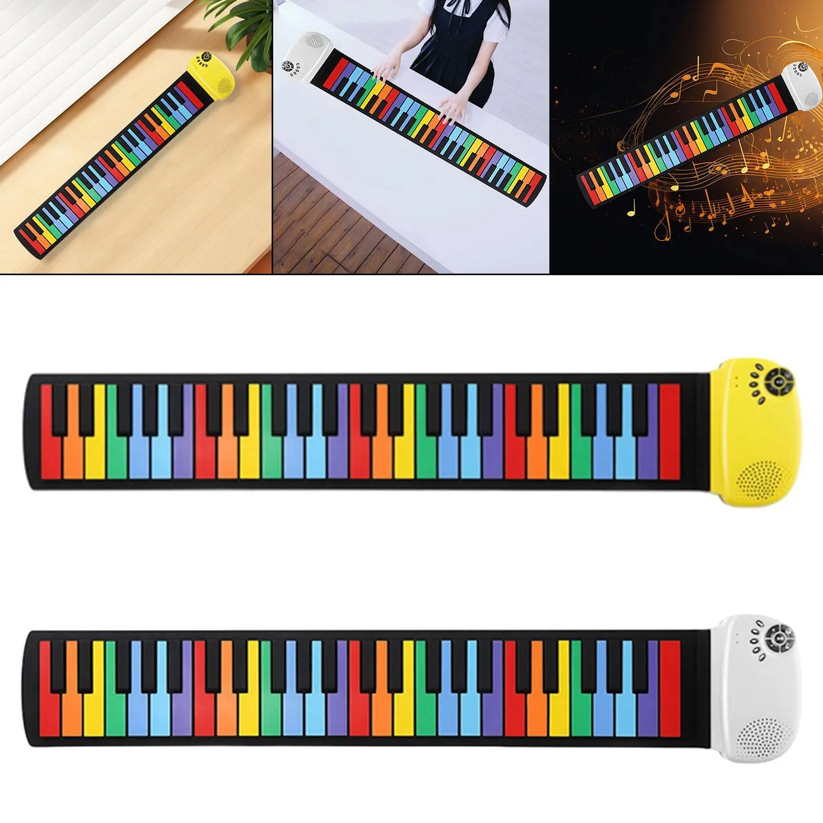 49 Keys Hand Roll up Keyboard Piano, Sturdy Roll Out Piano Keyboard, Hand Roll Piano for Children Birthday Gift