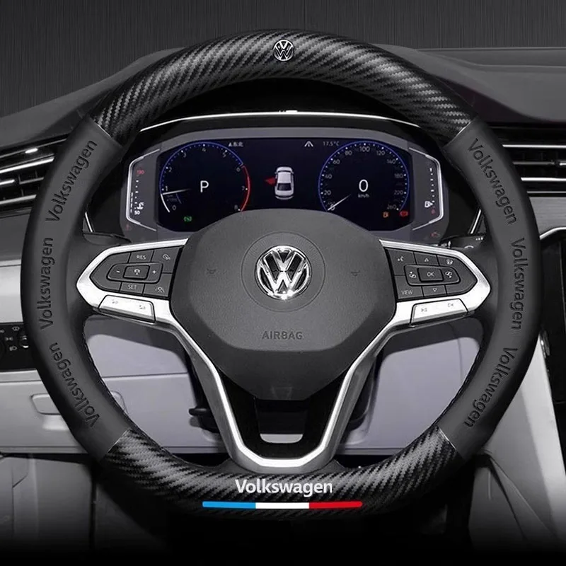 

Автомобильный противоскользящий чехол на руль для Volkswagen R Passat Golf GTI Tiguan Touareg Polo ID.3 ID.4 ID.5 ID.7 T-ROC Jetta T-Cross