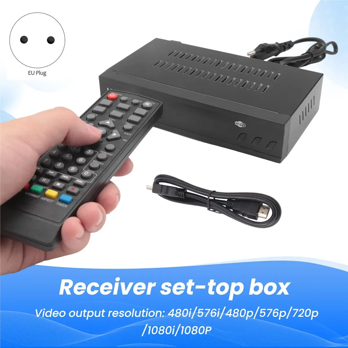 

Цифровой ТВ-тюнер goodidea DVB-T2 HEVC 265, DVB-T2 H.265, HD-декодер 1080P, USB-приемник для эфирного ТВ, приставка, вилка стандарта ЕС