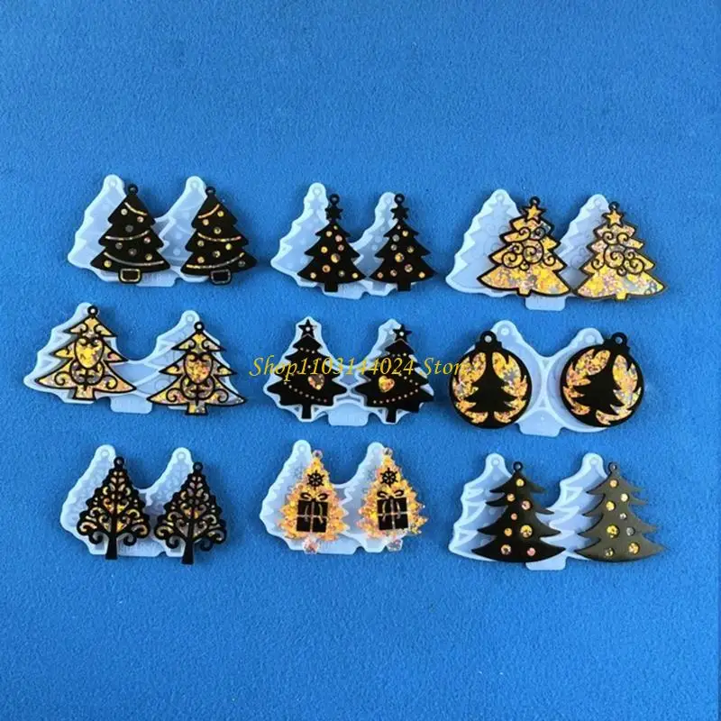 

N5KE 9 шт., формы для сережек ручной работы в виде рождественской елки для изготовления ювелирных изделий, подвесок, ремесла
