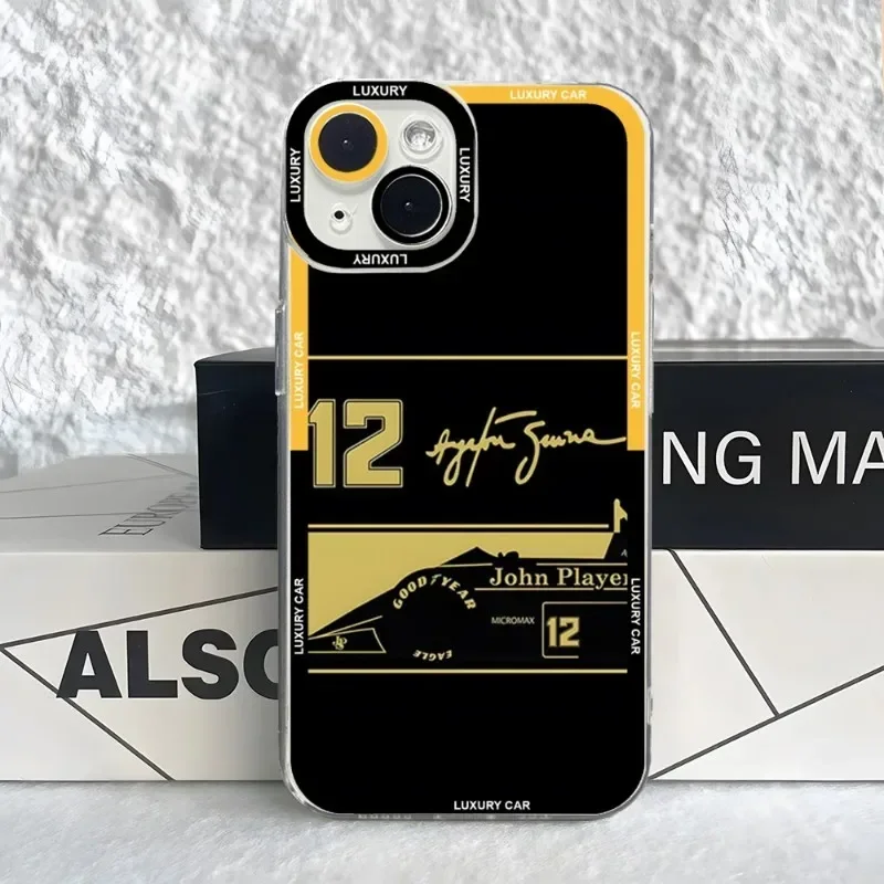 Senna Helmet Racing Phone Case Case For IPhone 16 15 14 13 12 11 Pro Max Mini XS X XR Plus Soft Angel Eyes Cover