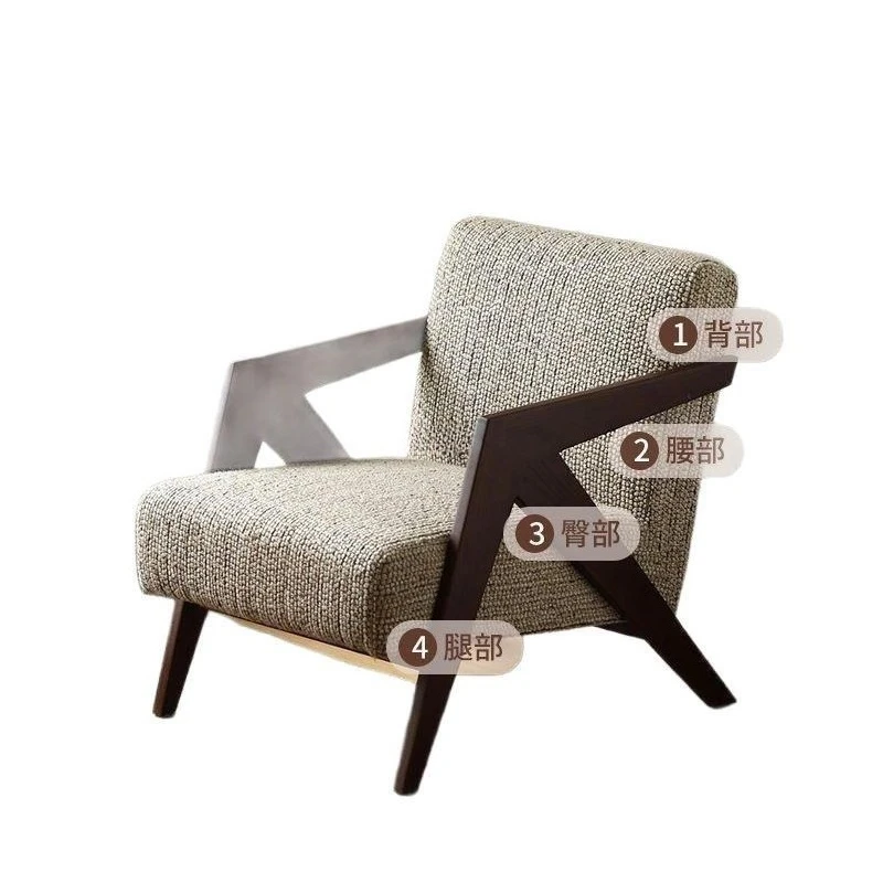 Single sofa chair, French medieval living room balcony leisure chair