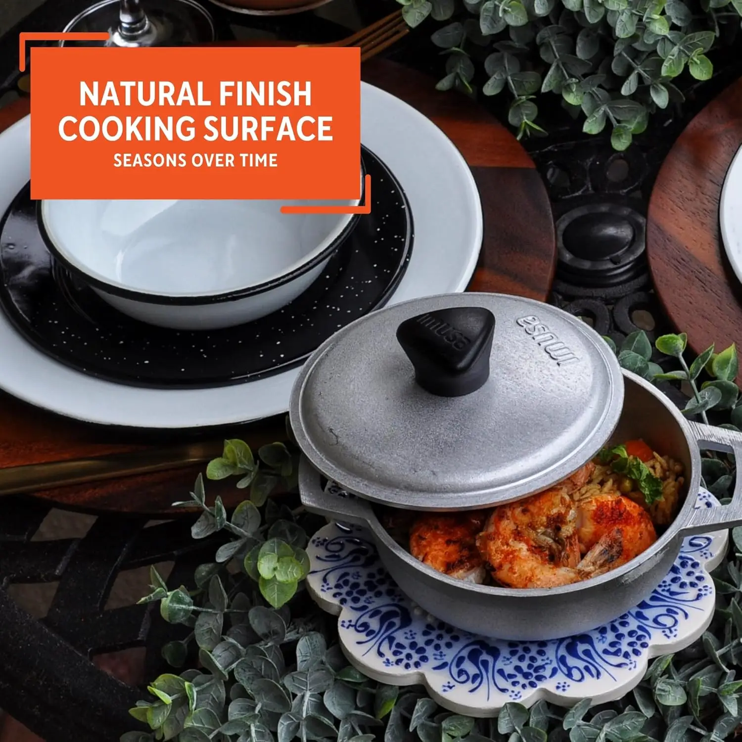 (12 عبوة) 0.7 كيو تي كالديرو كولومبي صغير تقليدي (فرن هولندي) للطهي والخدمة، 0.7 كوارت، فضي (GAU-80560KIT)