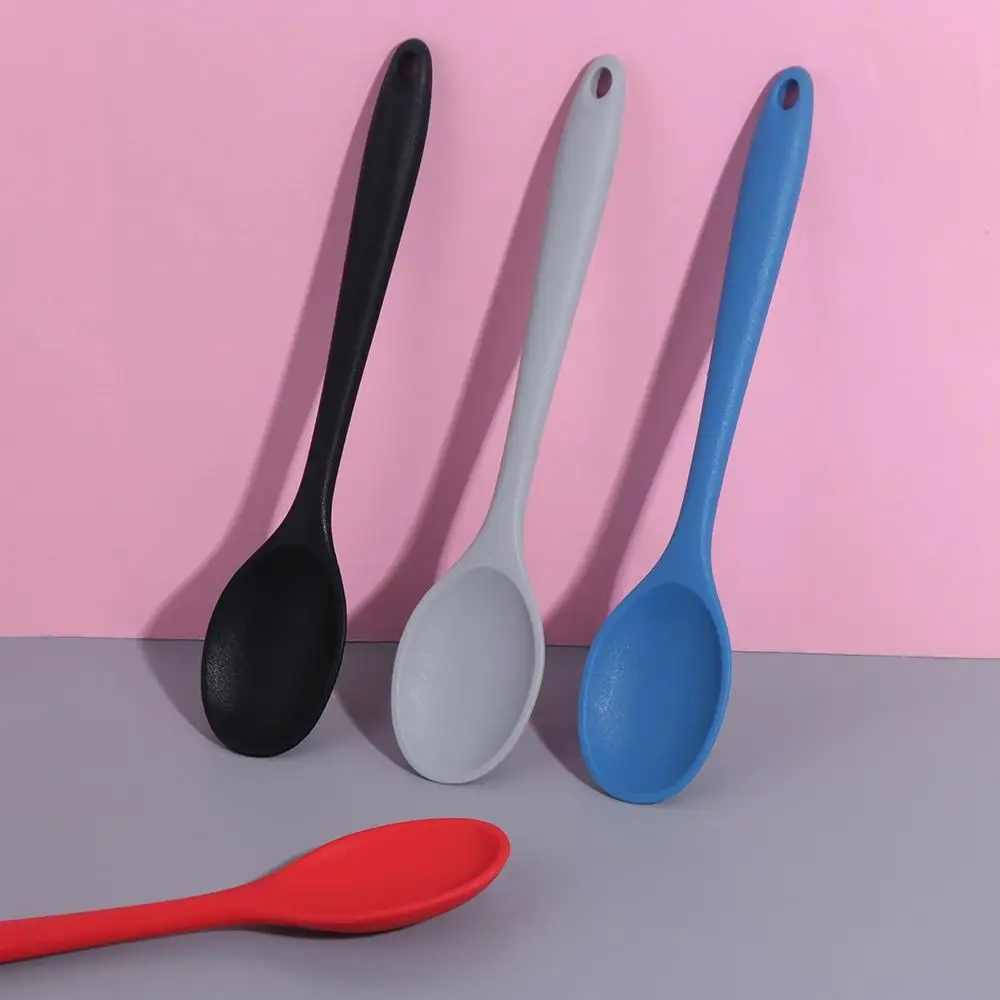 Silicone Integrated Heat Resistant Non Stick Pan Kitchen Stirring Spoon Soup Spoon Cooking Spoon Salad Spoon   Kitchen Utensils