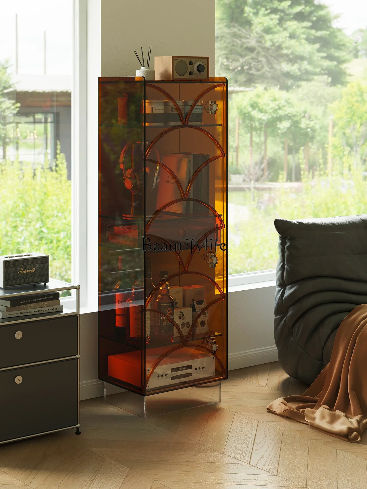 09 خزانة ذات أدراج لغرفة المعيشة وأريكة وخزانة جانبية للتخزين على الطراز العتيق #1