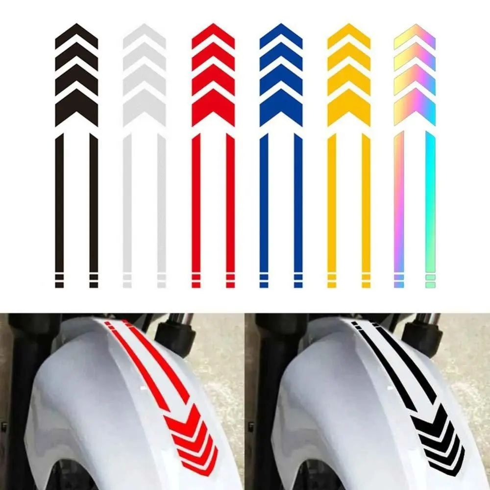 Warning Waterproof Arrow Stripes Fender Decals Car Motorbike Scooter Motorcycle Reflective Stickers Refit Accessories