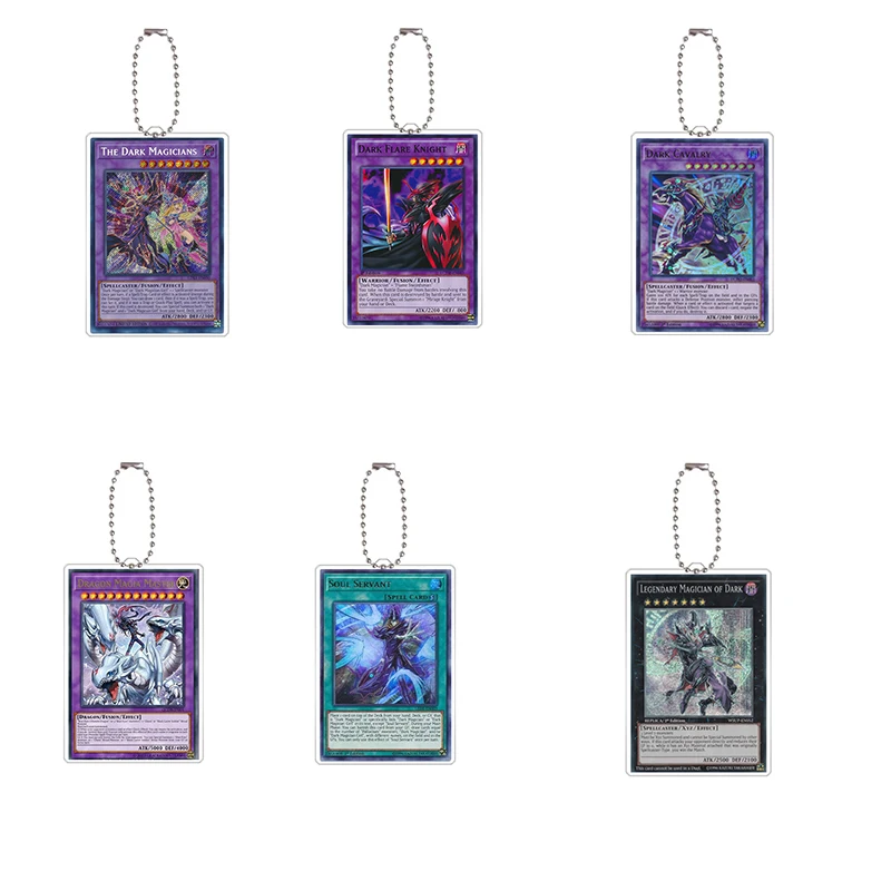 YuGiOh Acrylic Keychain Pendant Anime Classics Game Gift Action Toy Figures Exodia Black Magician Blue-Eyes White Dragon Diy