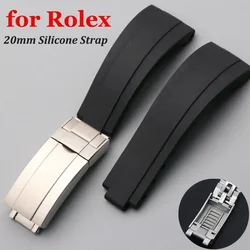 20mm Bracelet for Rolex Submariner DAYTONA GMT DEEPSEA Silicone Strap Diver Sport Waterproof Rubber Watchband 9Γ9mm SlideBuckle