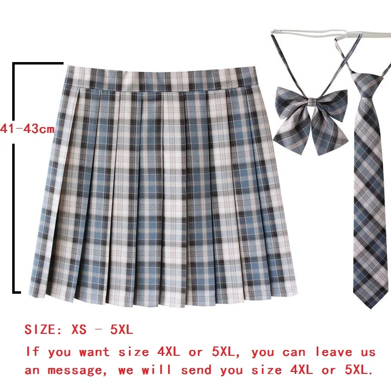 Adjustable Waist Plaid Skirts Womens Summer Japanese School Pleated Skirts High Waist Kawaii Cute Skirt Uniform Harajuku Jupe