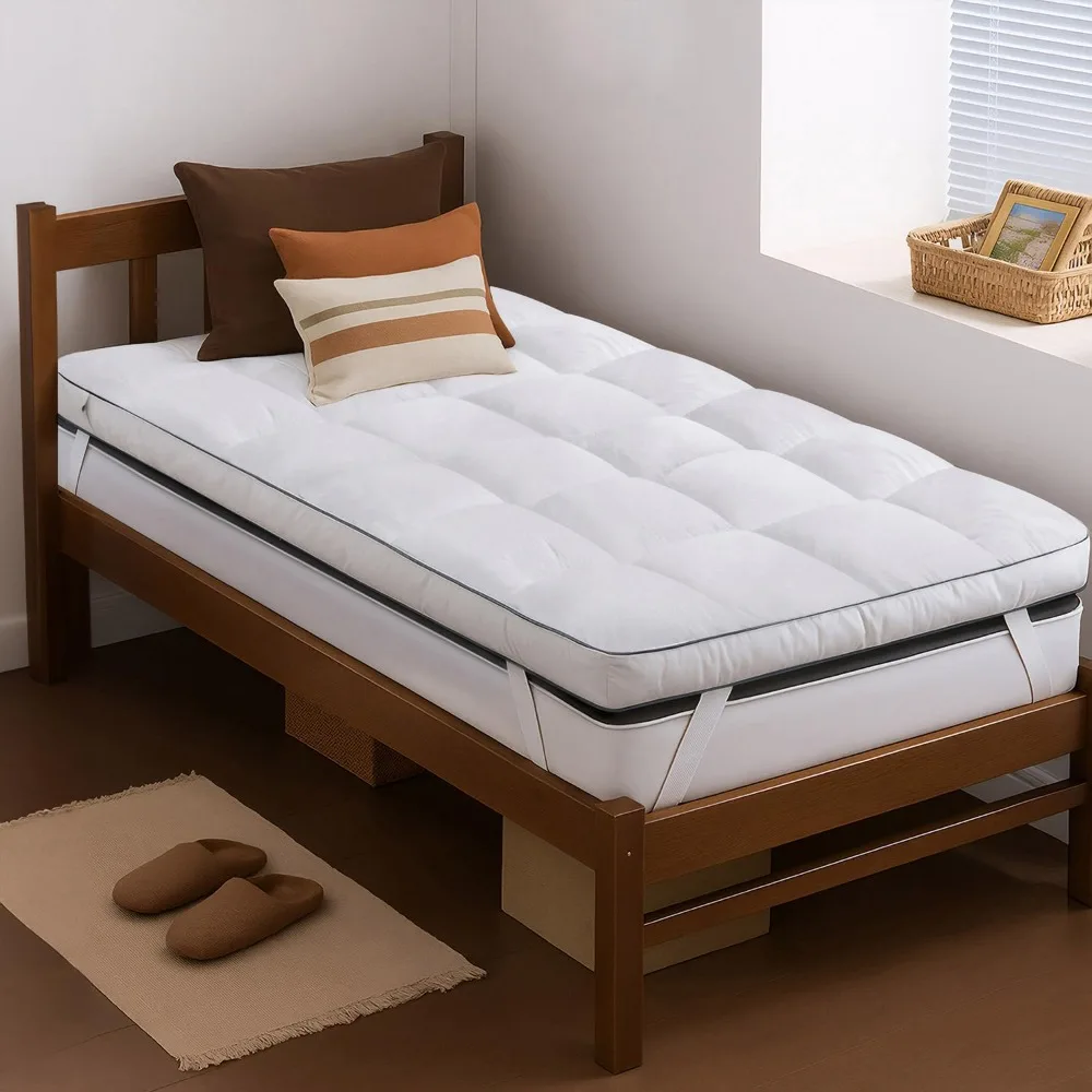 

Топпер для матраса QUEEN ROSE Twin, очень толстый 3D снег, альтернативная пуховая подушка, охлаждающий наматрасник, чехол для кровати, наматрасник,