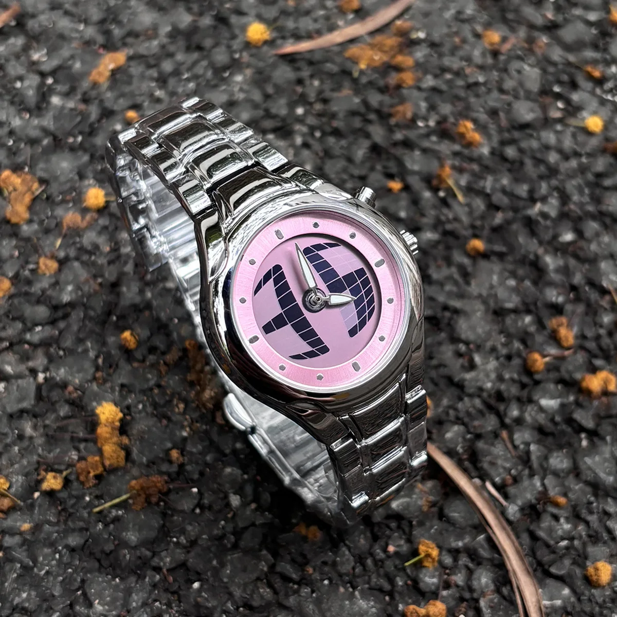 AAA Pink Y2K Quartz Watch Pointer Number Dual Display Steel Hot Sell Watches Men Business Dynamic Dial Design Personalize Clcok