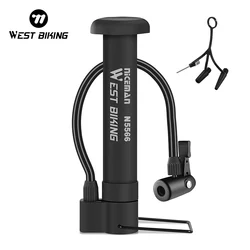 WEST BIKING Bicycle Floor Pump Portable Schrader Valve Bike Air Pump Ultra-Light MTB Road Bike Tire Inflator Accessories