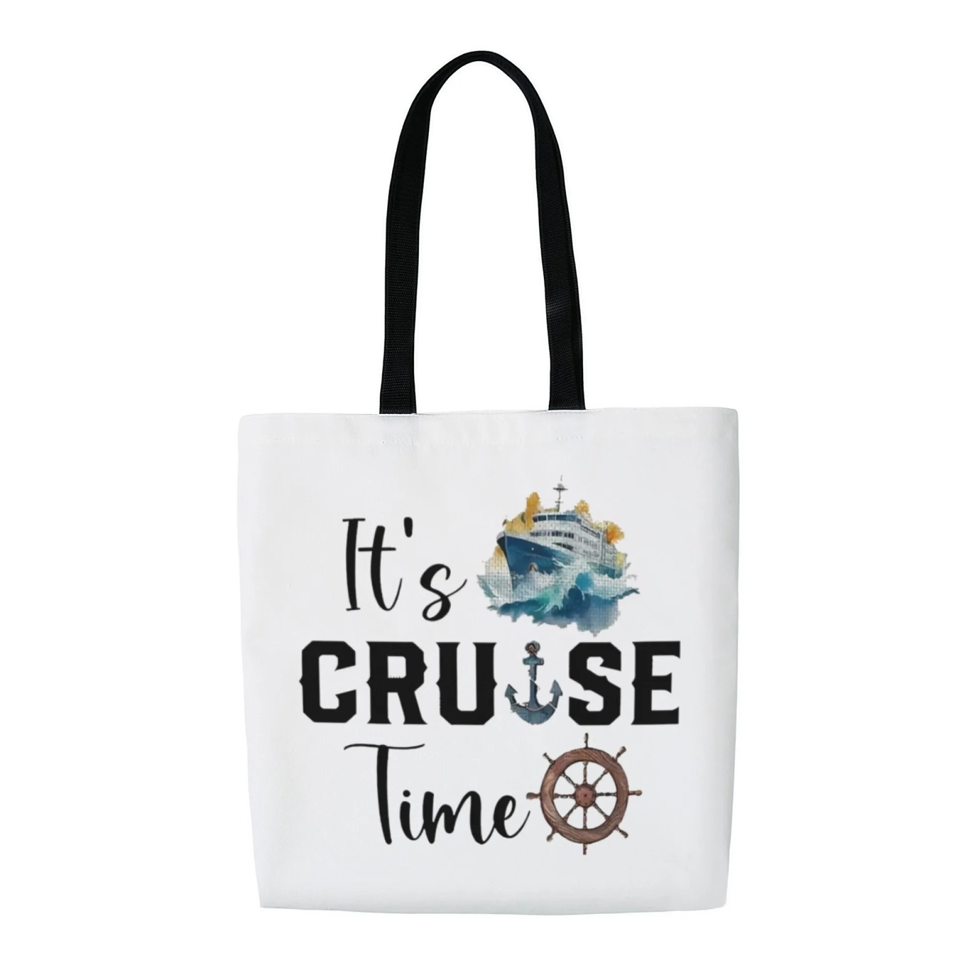 Borsa tote in tela da crociera nautica urbana Borsa a tracolla con stampa artistica Borsa per la spesa da donna perfetta per i fan estetici marittimi