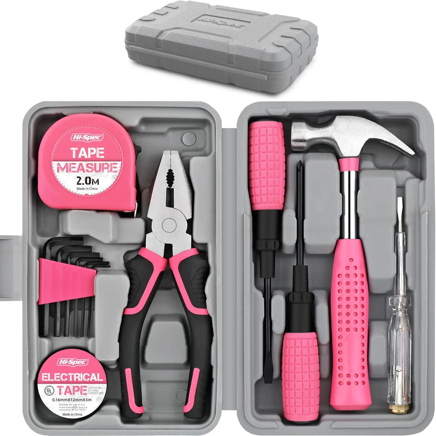 

Pink Mini Tool Kit for College Dorm, Home & Office DIY: Portable Case with Basic Repair Tools