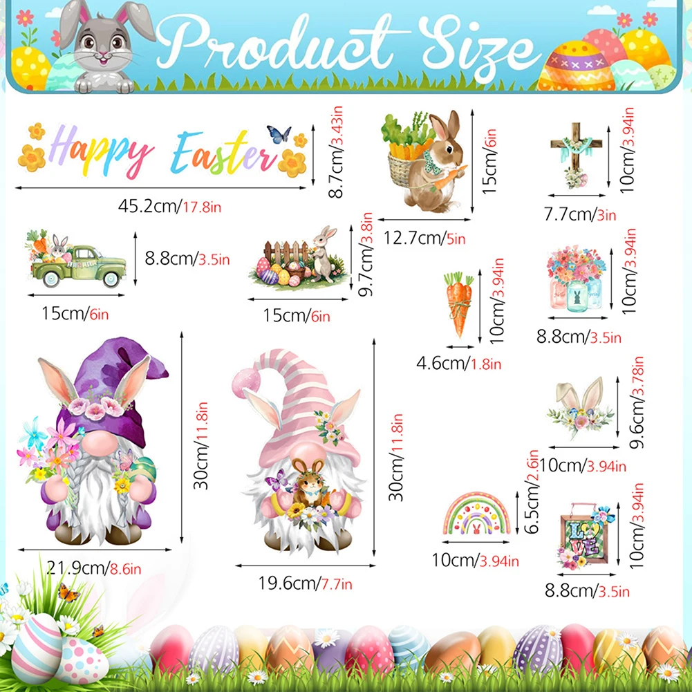 Bunny Magnetic Stickers For Car Refrigerator Decoration Spring Magnetic Stickers Decorations Festival Home Party Supply