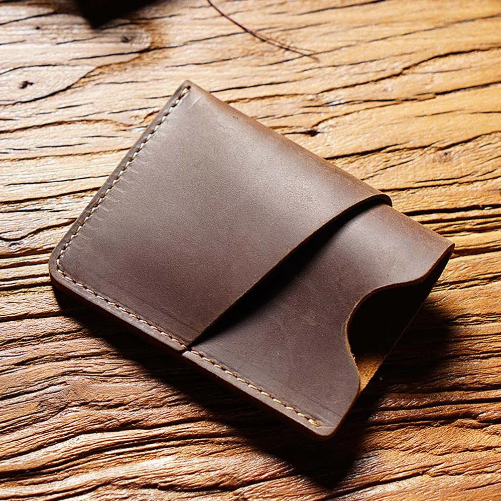 100% Genuine Leather Card Holder Men Leather Credit Card Case Small Women ID Holder Cover