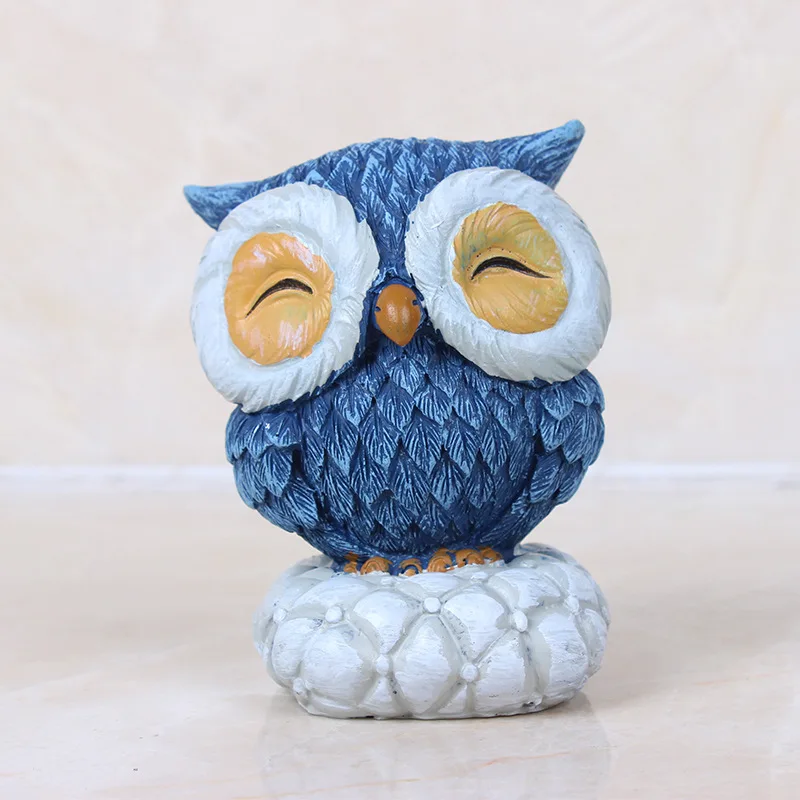 No Listen No Watch No Speak Owl Figurines Home Living Room Wine Cabinet Room's Tabletop Decor Ornaments