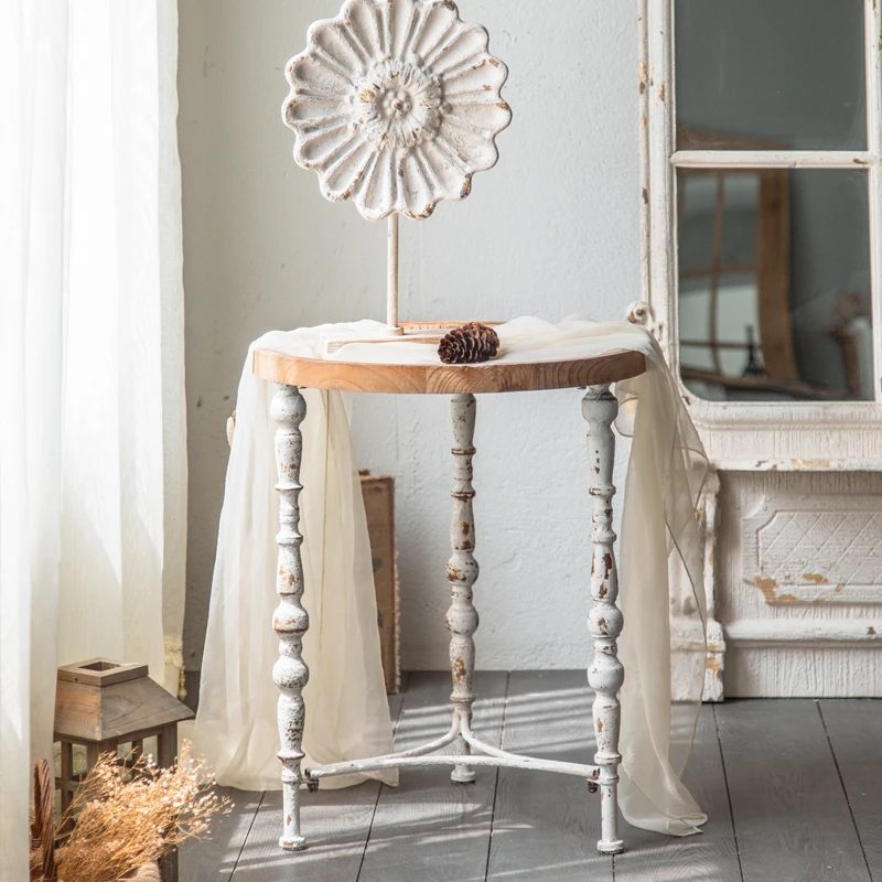 

French luxury carved small coffee table, balcony, small round table, wedding photography, retro vintage, small apartment, living