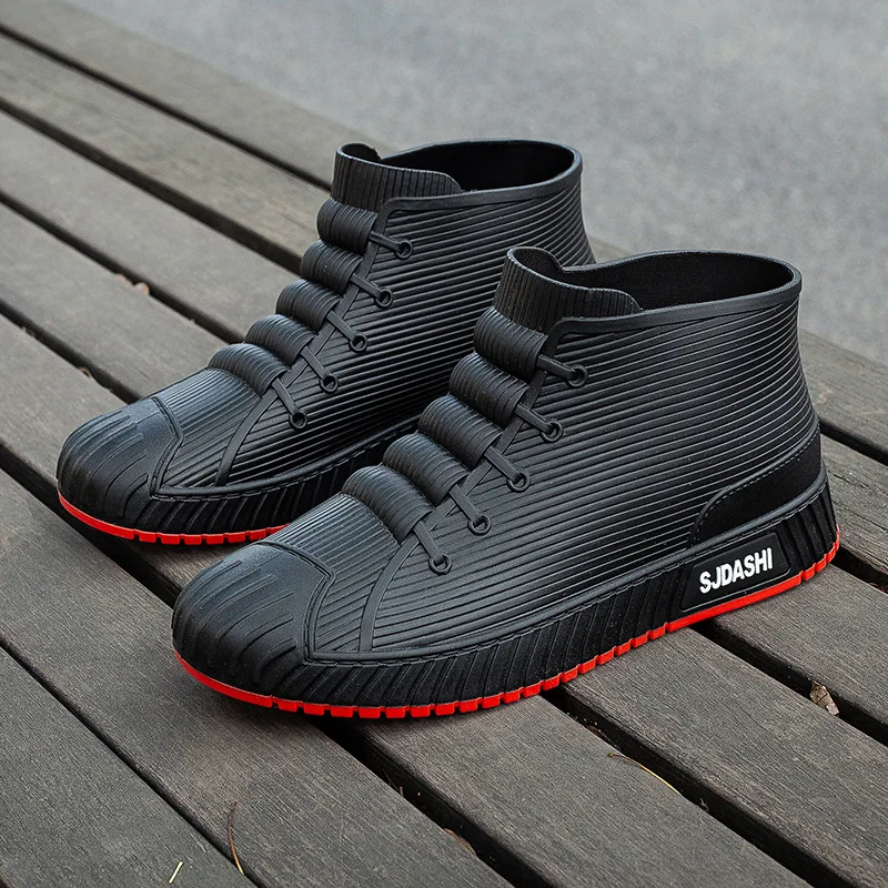 Fashion Four Seasons Versatile New Rain Wear Short Tube Waterproof Shoes for Work Anti slip and Waterproof Men's Rain Boots view 3