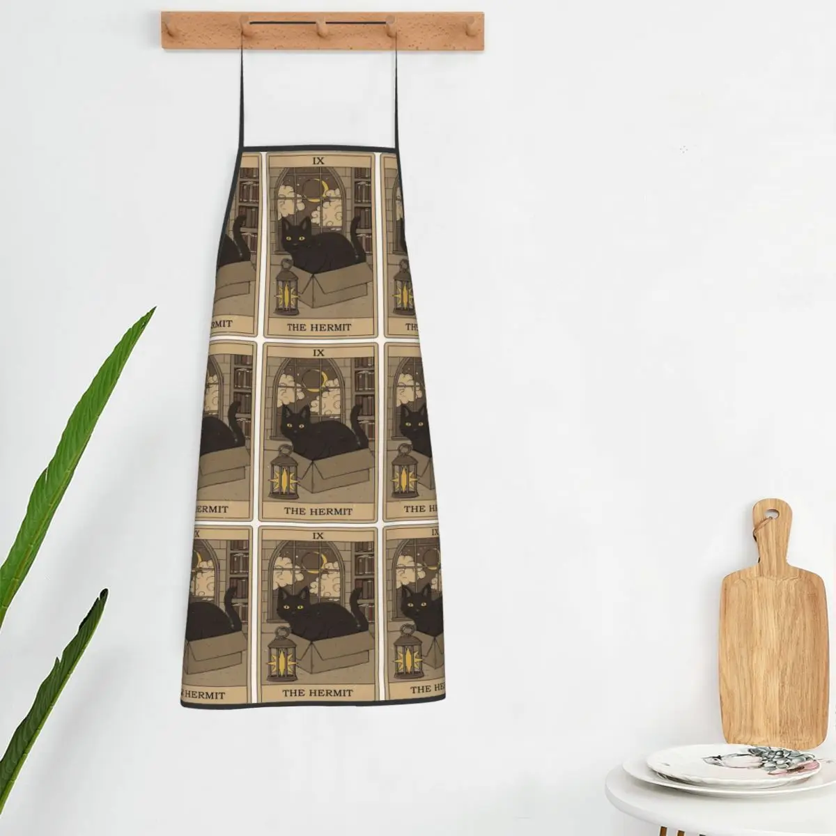 The Hermit - Cats Tarot Aprons Chef Cooking Tablier Sleeveless Bib Kitchen Cleaning Pinafore for Women Men Gardening