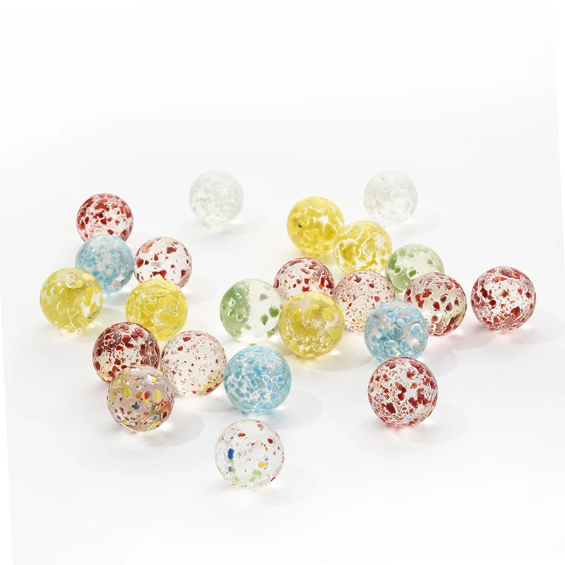 20PCS Glass Ball 16mm Cream Console Game Pinball Small Marbles Pat Toys Parent- Child Beads Bouncing Ball Machine Cattle