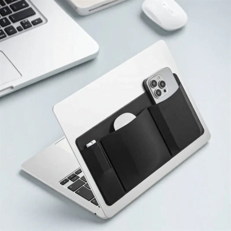 Spot Notebook Computer Self-adhesive Mouse Bag, Data Cable, Hard Drive Phone Storage Bag Large Capacity Lycra Fabric Storage Bag