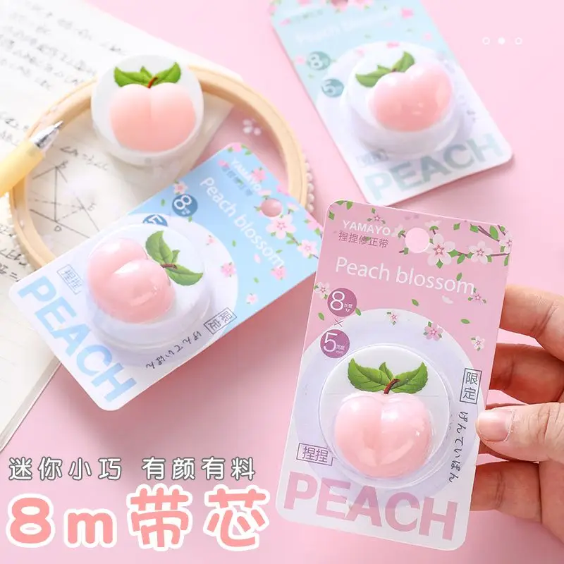 Peach Paint Correction Tape Easy To Use Decompression Correction Belt School Supplies Kawaii Stationery Office Accessories