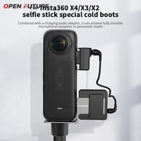 Camera Selfie Stick Mic Bracket for Insta360 X4/X3/X2 Aluminium Alloy with Rabbit Cage Installation Brackets Camera accessories