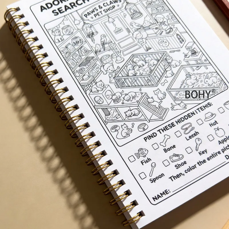 1 Puzzlespielbuch, geeignet für Erwachsene/Jugendliche zur Stresslinderung, mit reichhaltigen handgezeichneten Szenenmustern, insgesamt 25 Seiten im A5-Format – Detail 2