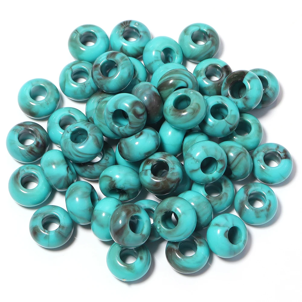 50 Stück/Lot 14×8mm Acrylperlen mit großem Loch, Abstandshalterperlen für die Schmuckherstellung, DIY-Halskette, Armband, Schlüsselanhänger, Zubehör