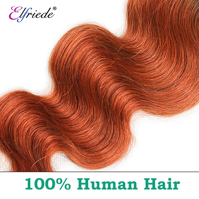 ElfriEur Body Wave Ombre Pacotes de cabelo humano, 100% extensões de cabelo Remy, 3 ou 4 Pacotes, ofertas em Wefts, 1B/350