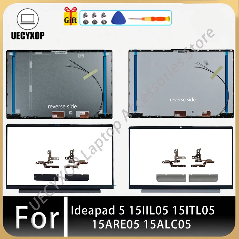 

Laptop LCD Back Cover Top Lid Front Bezel Hinges Full Set for ldeapad 5 15llL05 15ITL05 15ARE05 15ALC05 Replacement