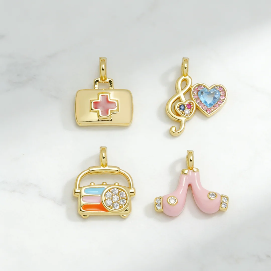 จี้ทำมือ 4 ชิ้น ทำจากทองเหลือง - Jewelry Making Notes บทวิจารณ์และราคา
