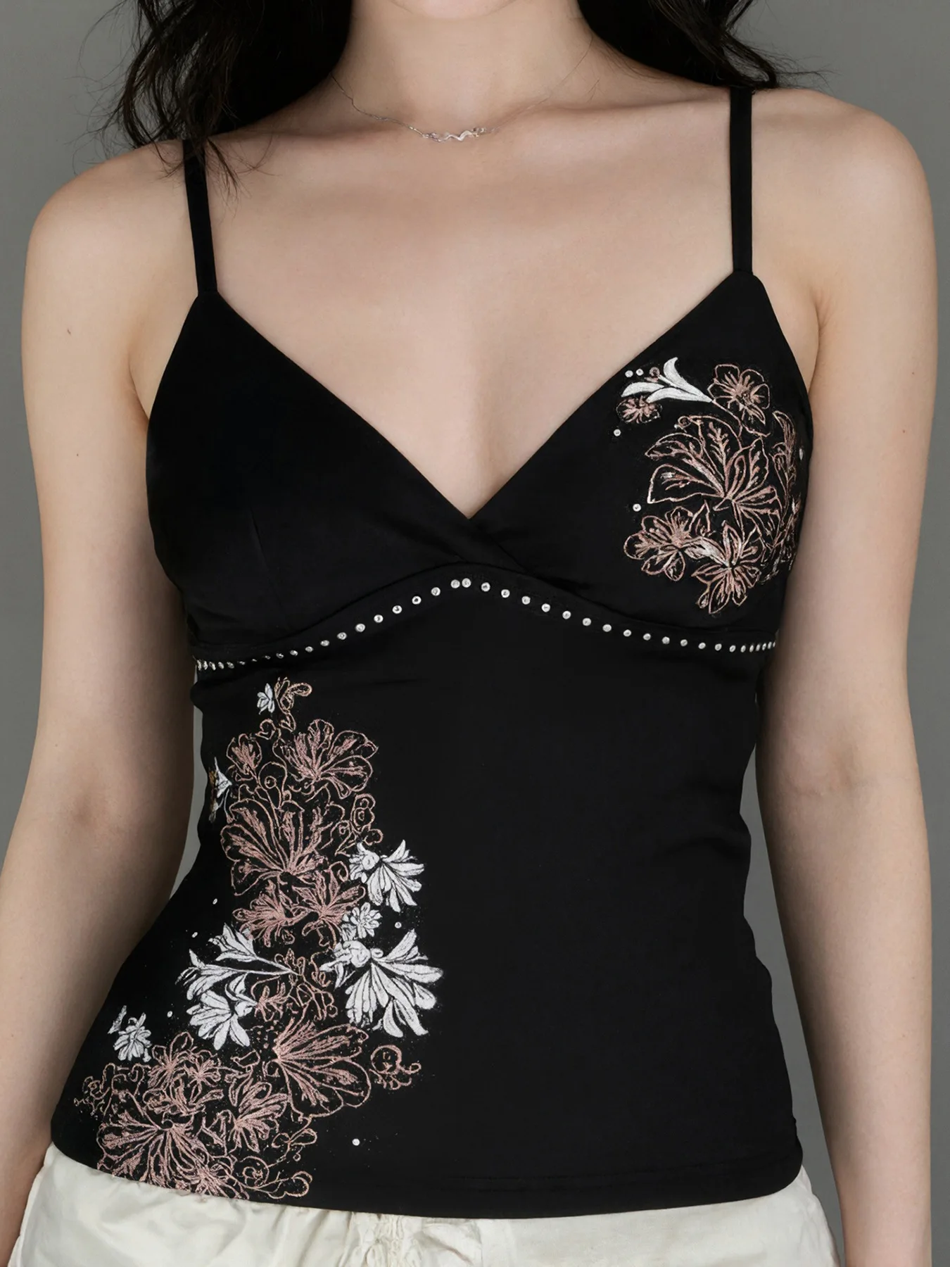 New Style Elegant Style Slim Fit Slimming Floral Retro Printed Chest Strap Cross-Border Sleeveless Vest image 3