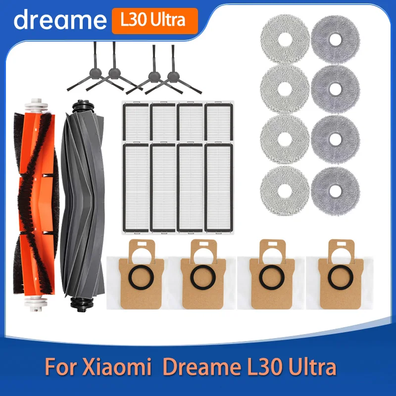 Accessories For Xiaomi Dreame L30 Ultra Robotic Vacuum Main Side Brush HEPA Filter Mop Pad Dust Bag Replacement Parts