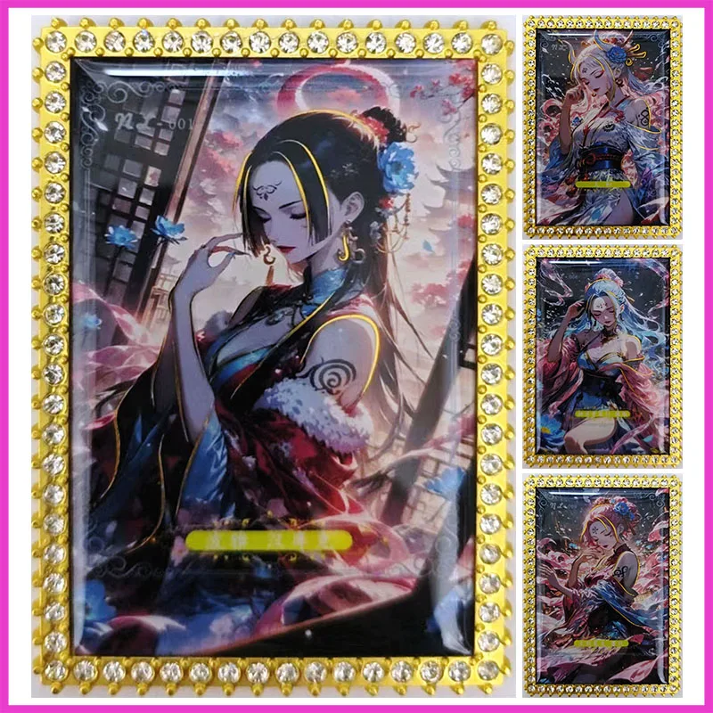 

Аниме ONE PIEC Rare NL Metal Limited Edition Коллекционная карта Hancock Yamato Vivi Vinsmoke Reiju Игрушки для мальчиков Подарок на день рождения
