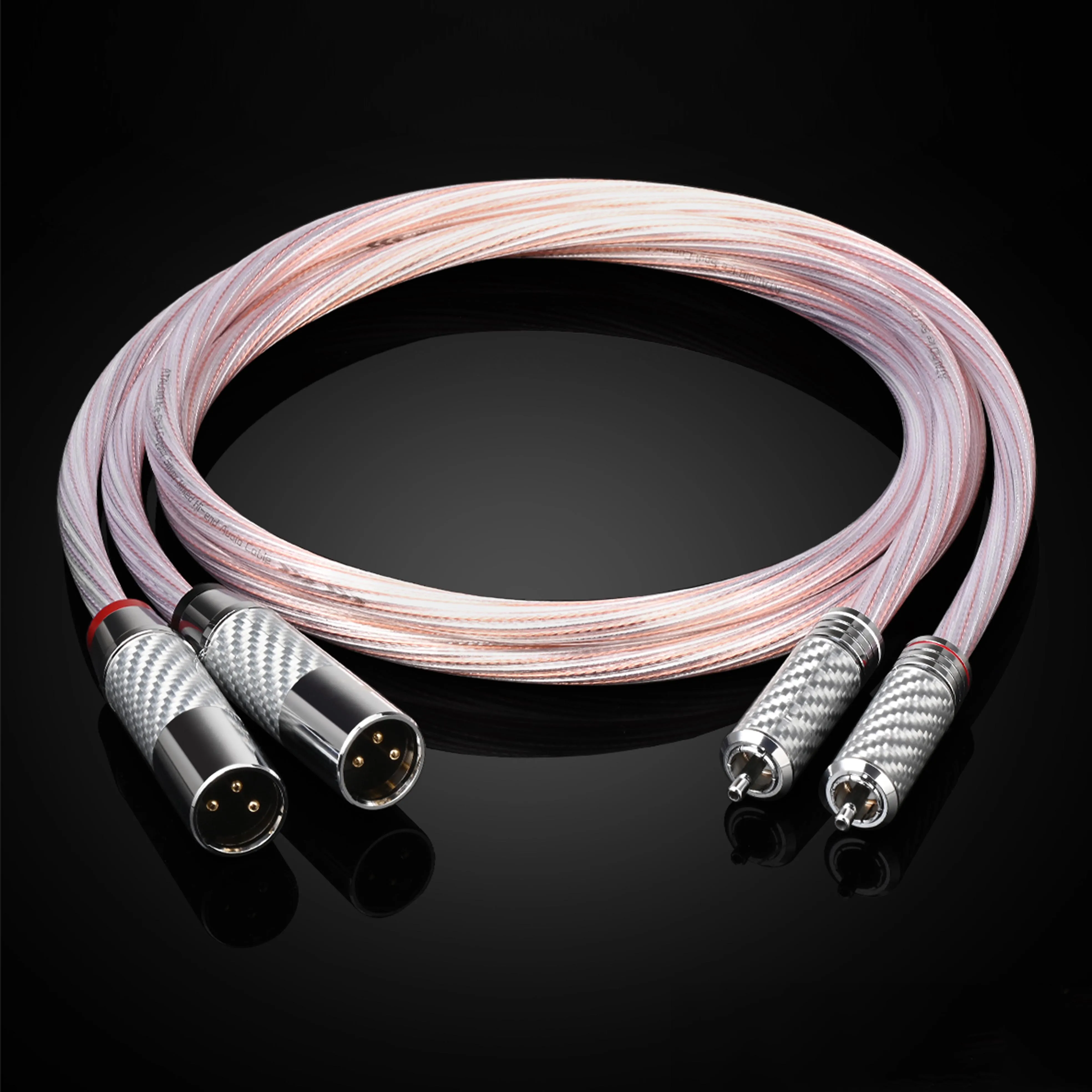 Pair Preffair L320 HiFi 2RCA to 2XLR Cable Hi-End Copper+Silver 2RCA Male to 2XLR Male Audio Wire for DAC DVD Amplifier