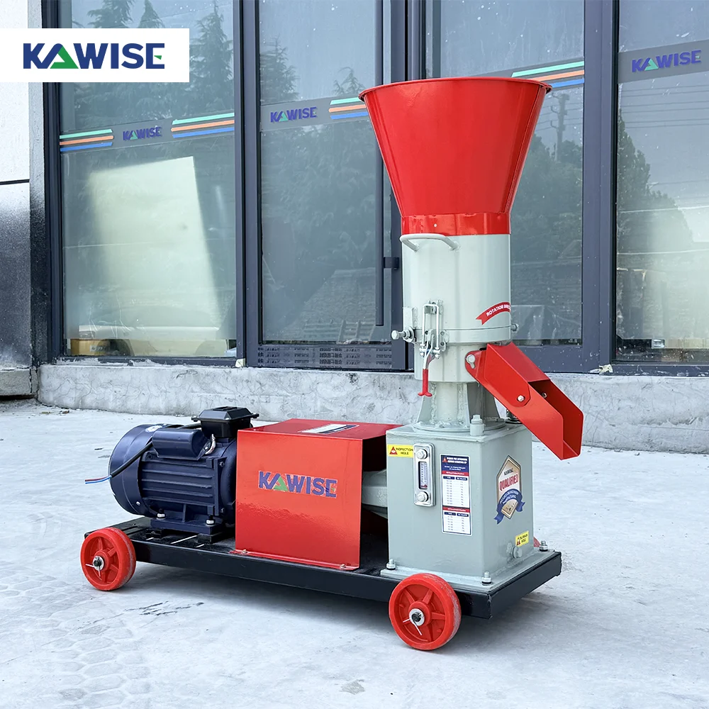 AIROW High Efficiency KR 210 Rotating Roller Feed Pellet Machine 250 to 400 Kg Per Hour for Poultry Farms