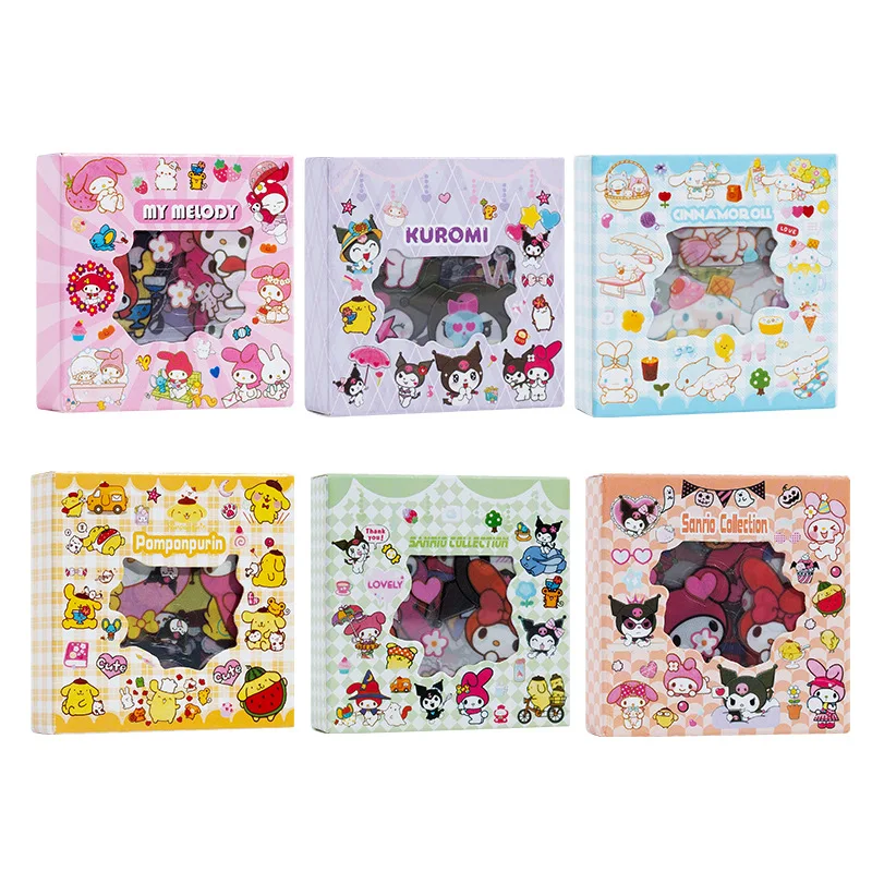 12box/lot Sanrio Kuromi Kitty PET Stickers Cute Melody Scrapbooking DIY Diary Decorative Sticker Album Stick Label