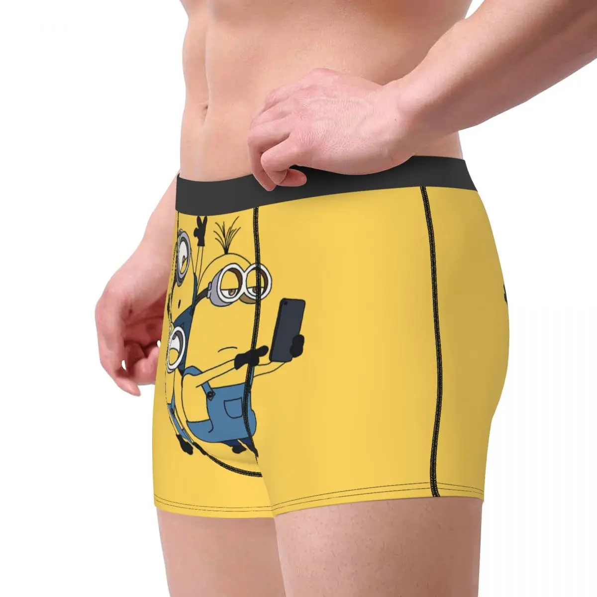 Custom M-Minions With Friends Underwear Men Stretch Kawaii Classical Boxer Briefs Shorts Panties Soft Underpants For Male