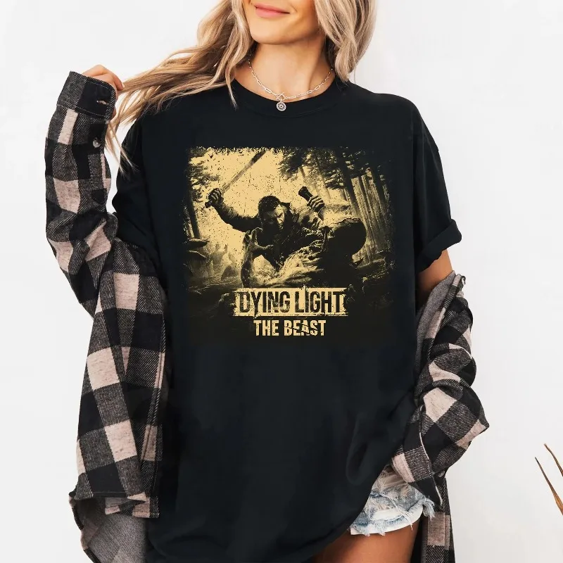 Dying Light The Beast Shirt Horror Game Shirt Zombie Survival Graphic Crew Neck Short Sleeve Shirt Unisex Men Women All-Season