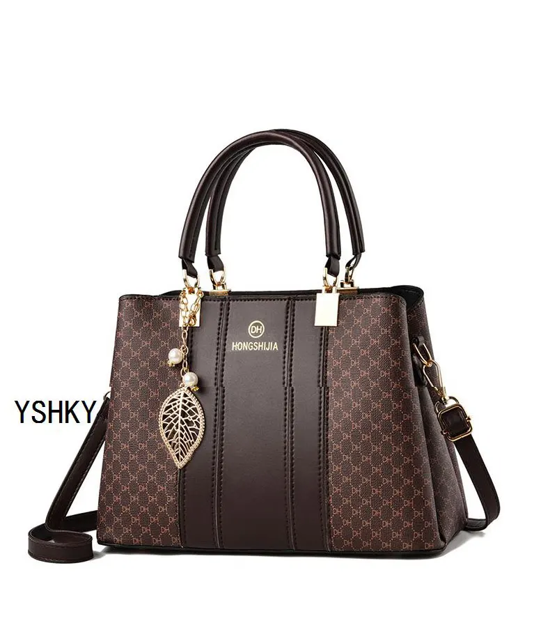 Bolso de hombro de gran capacidad para mujer, bolso cruzado con patrón de PU, bolso de cubo portátil, bolsos de mensajero para mujer, nuevo
