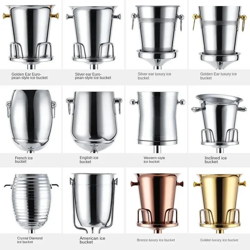 Stainless Steel Wine and Beer Cooler, Luxury Ice Punch Bucket, Champagne Chiller for Parties, Elegant Beverage Cooler