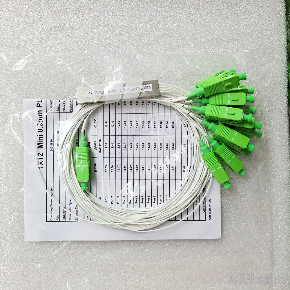 Imagem -02 - Apc Divisor de Fibra Óptica Cor Branca Plc 1x12 sm Modo Único 0.9 mm Ftth Pcs Lot sc