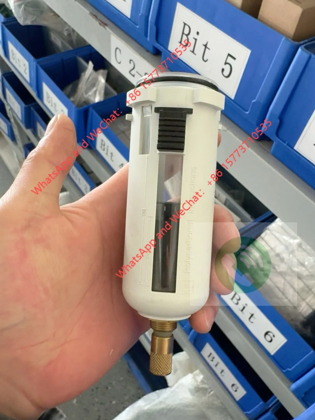 Spare part ID 2595286, AVENTICS R412007339 filter bowl with automatic drain.