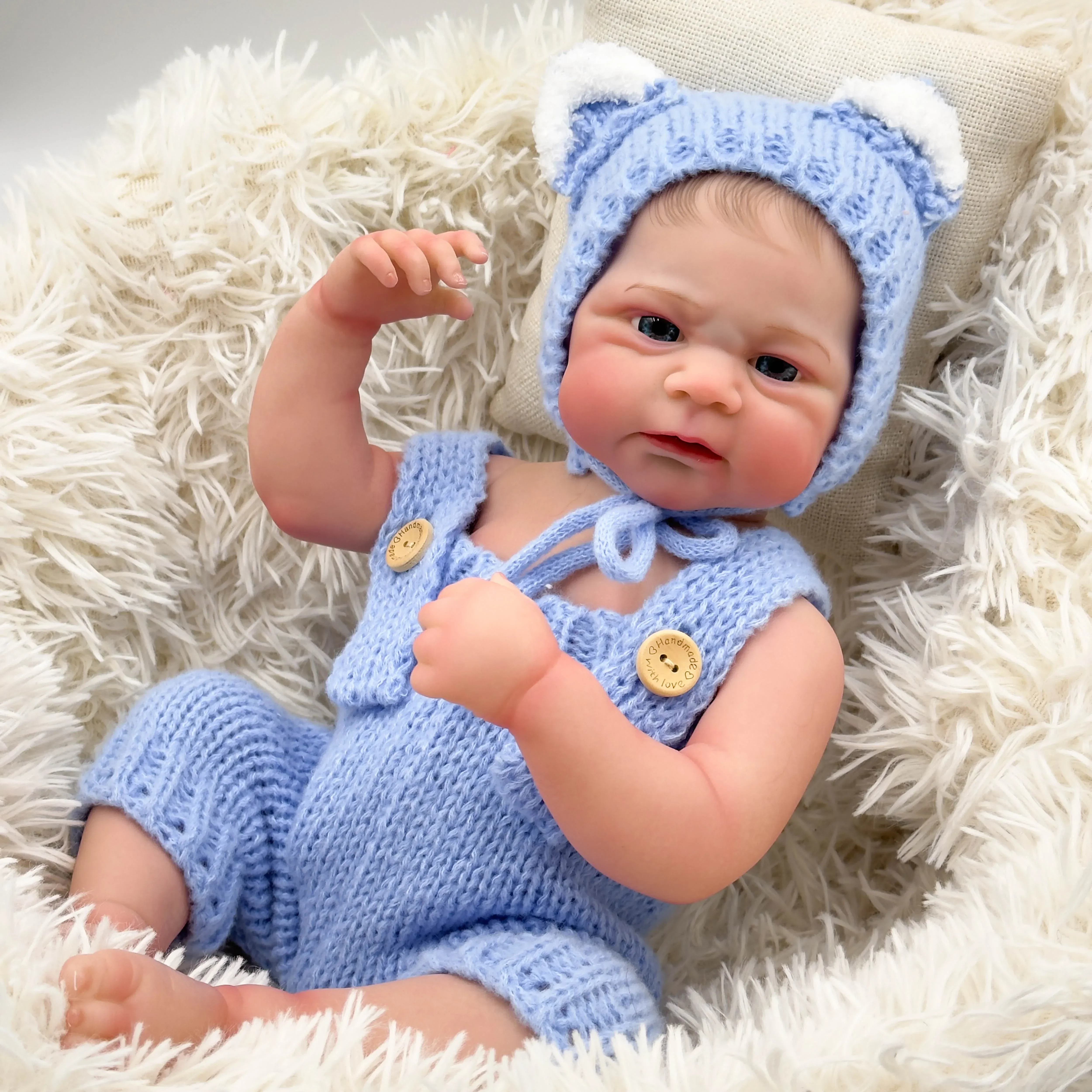 

NPK 19inch Full Body Reborn Doll Elijah High Quality Genesis Hand Painted Doll with Visible Veins Collectible Art Doll