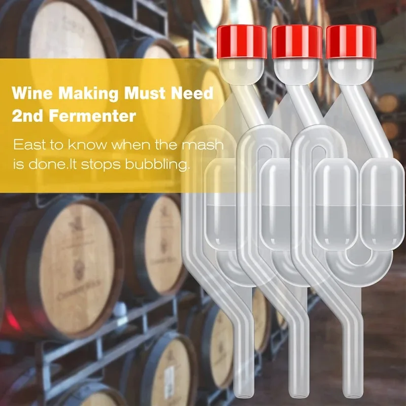 

S-Shape Airlocks ,Homebrew Bubble Airlock Carboys Stopper & Fermenter Seal Valve with Food Grade Grommets Wine Making