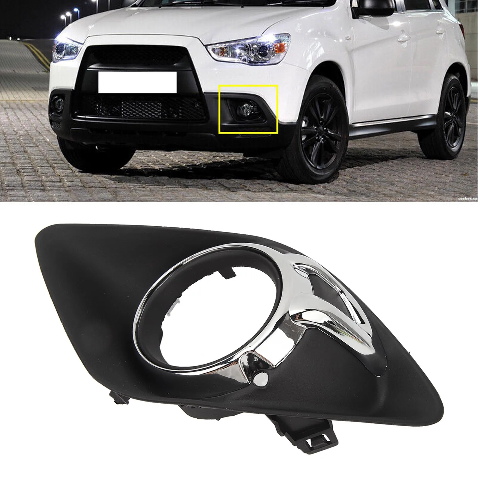 

Рамка противотуманных фар, хромированная отделка противотуманных фар ABS, для Mitsubishi Outlander Sport ASX RVR 2010-2012, передний бампер, левый и правый, подходит